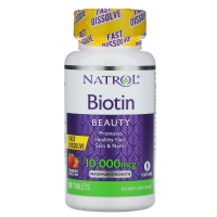 Natrol Biotin 10000 мкг 60 таблеток со вкусом клубники