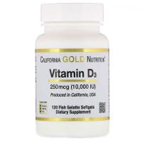 California Gold Nutrition Vitamin D3 10.000 МЕ 120 желатиновых капсул