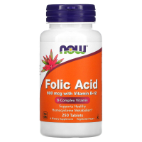 NOW Folic acid 800 мкг with Vitamin B12 250 таблеток