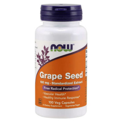 NOW Grape Seed 100 мг 100 вегетарианских капсул