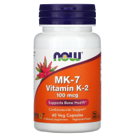 NOW MK-7 Vitamin K-2 100 мкг 60 вегетарианских капсул